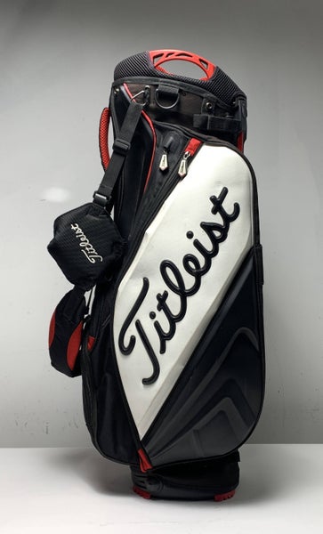 Titleist Stand Bag Black White Red 4-Way Divide Dual Strap Golf Bag