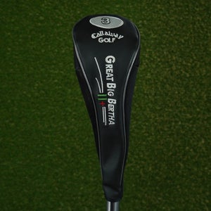 CALLAWAY GOLF GREAT BIG BERTHA II+ 3 FAIRWAY WOOD HEADCOVER ZIPPER CLOSURE BLACK
