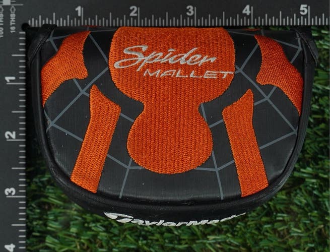 TAYLORMADE SPIDER MALLET PUTTER HEADCOVER CLOSURE BLACK / ORANGE ~ L@@K!!