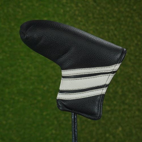 UNBRANDED BLADE PUTTER HEADCOVER CLOSURE BLACK / WHITE ~ L@@K!!