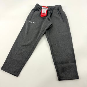 New Dark Grey CCM Youth Premium Tapered Fleece Pant | Youth XS | #191520015602