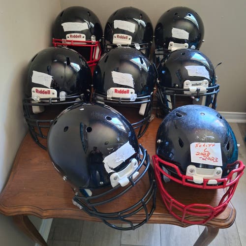 Bundled Team Set of 8 Black Helmets----6XL, 2 LARGE  (FOR GUY IN ALABAMA)