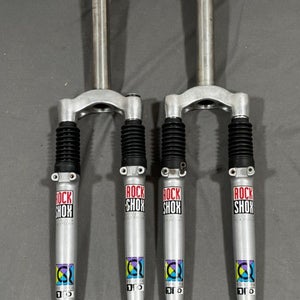 (2) Vintage Rockshox Quadra 10 Suspension Forks 255mm 1-1/4" Threaded Steerers