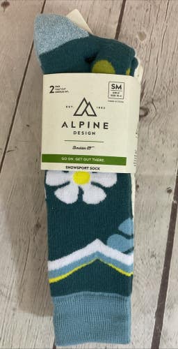 Alpine Design Calf Cut Cushioned Arch Support Snowsport Sock Multicolor SM 10K-4