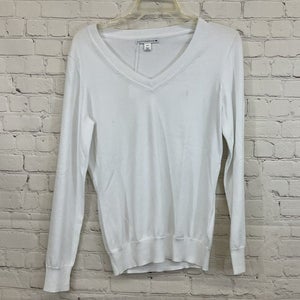 Cutter & Buck Golf Womens Madison Small White LS Vneck Pullover Sweater NWT