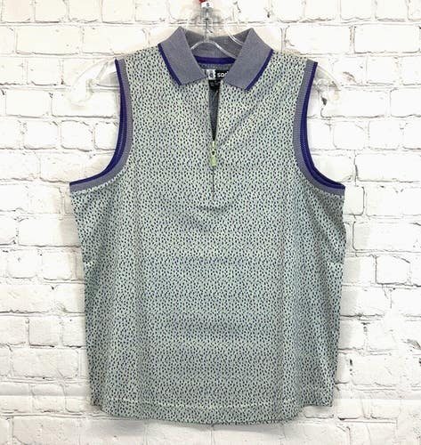 Jamie Sadock Womens 31263 Small Spearmint Purple SL Collared Polo Golf Shirt NWT