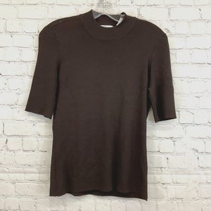 Oxford Golf Womens 13-7014-918 Medium Chocolate Brown SS Knit Pullover NWT