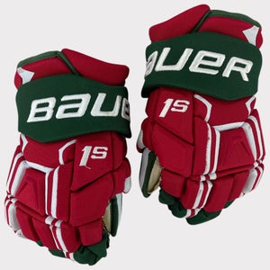 Pro Stock Used 14" Bauer Supreme 1s New Jersey Devils Heritage Hockey Gloves