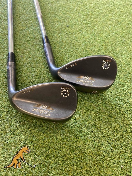 Used RH Titleist Vokey SM5 Jet Black Wedge Set 54*, 60* Wedge Flex Steel