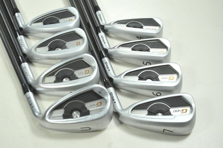 Ping G400 4-W,UW Iron Set Senior Flex Black Dot Right Alta CB Graphite # 193954