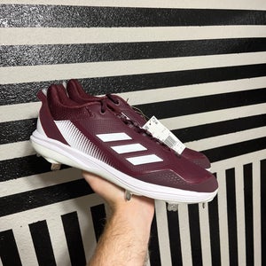 Size 12.5 Adidas Icon 7 metal spikes baseball cleats maroon nee
