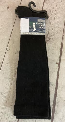 Unbranded Mild Compression Arch Support Over-the-Calf Run Socks Black Medium
