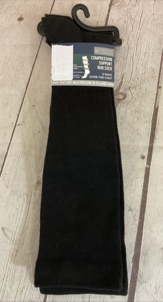 Unbranded Mild Compression Arch Support Over-the-Calf Run Socks Black Medium