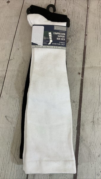 Mild Compression Arch Support Over-the-Calf Run Socks Multicolor Large 2 Pack