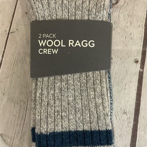 Alpine Design Lightweight Moisture Wicking Wool Ragg Crew Cut Socks Multicolor L