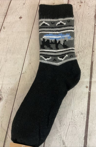 Northeast Outfitters Cozy Cabin Double-Layer Aloe Infused Socks Black Grey Large