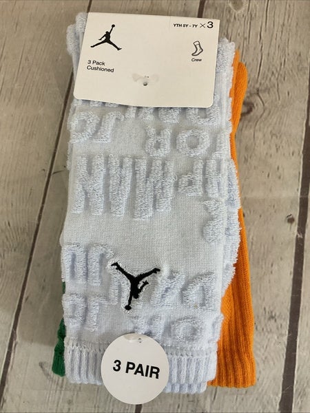 MJ Flight Boy's Cushioned Crew Cut Athletic Socks Multicolor Small 3Y-5Y