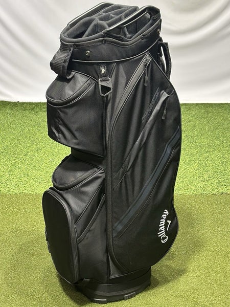 Callaway 2025 Chase 14 Cart Golf Bag Black w/ Rain Hood MINT!