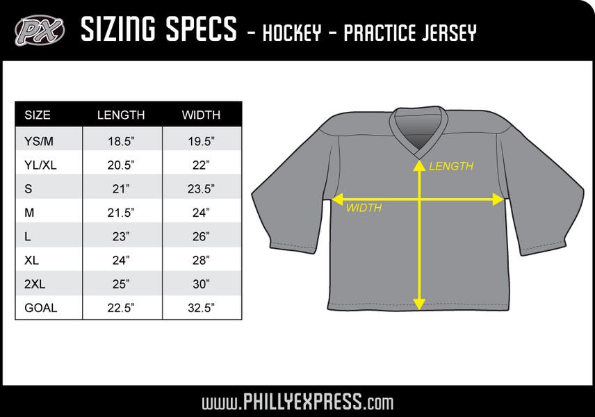Practice Jersey Nhl Hockey Jersey Size Chart Practice Jersey Nhl