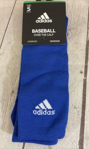 Adidas Compression Over the Calf Baseball Socks Royal Blue Light Onix Medium