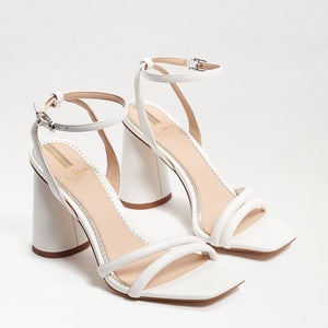 Sam Edelman Kia EC0210249 Sandals Women's US 10.5 White Leather Ankle Strap PQ94