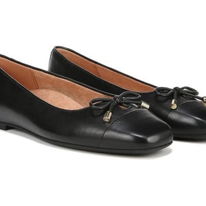 Vionic Klara I8667L1001 Ballet Flat Women's US 5 Black Leather Square Toe PQ29