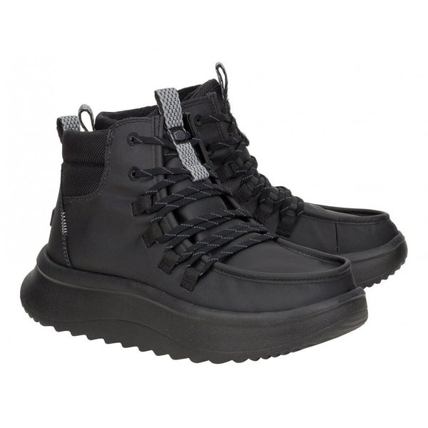 Hey Dude Wendy Peak Apres 41990-060 Boots Women's US 9 Black Coated Twill PQ30