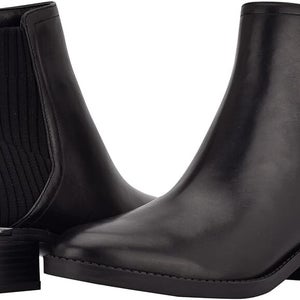 Calvin Klein Deandre Boots Womens 8.5 Black Zipper Pointed Toe Ankle Bootie PQ72