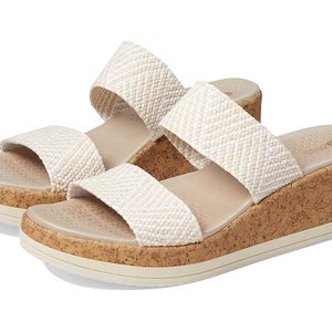 Bzees Resort I4178F1100 Sandals Women's US 9 White Slip On Platform Slide PQ84