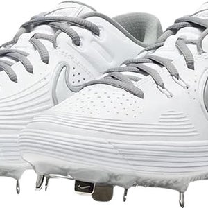 Nike Women's Zoom Hyperdiamond 3 Elite CS Softball Cleat (8, White/Light Smoke)