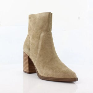 Steve Madden Calabria Boots Women's 10 Beige Suede Block Heel Ankle Bootie PQ38