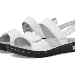 Alegria Verona Sandals Women's US 11.5-12 White Leather Slingback Strap PQ43