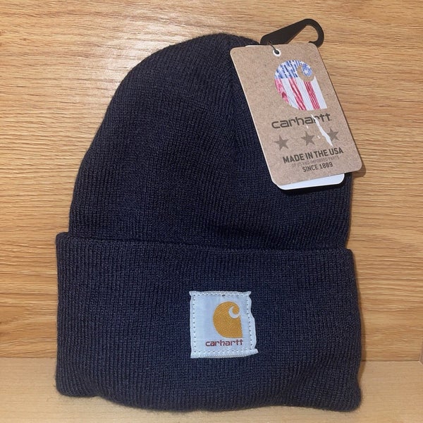 Carhartt A18 NVY Knit Cuffed Beanie Hat Navy Blue One Size - Brand New With Tags