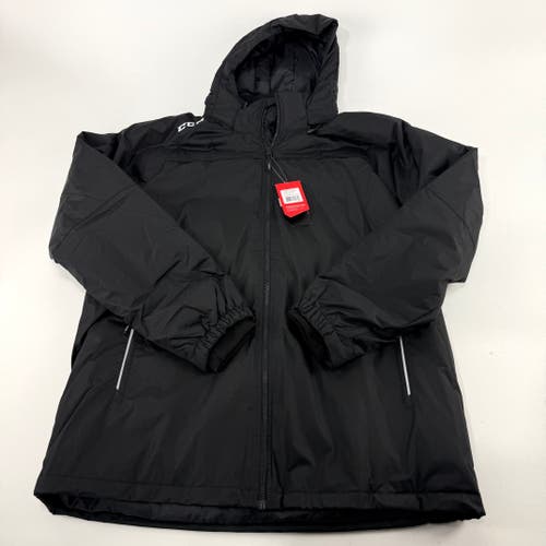 New Black CCM Mens Team Winter Jacket | Senior XL | #888600282732