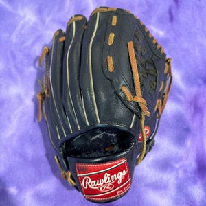 Black Rawlings Right Hand Throw Pitcher's Baseball Glove 11" (Used)