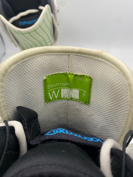 Women’s 7.5 Forum Destroyer Snowboard Boots Green Plaid