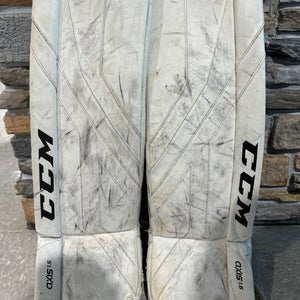 White 30" Junior CCM Axis 1.5 Goalie Leg Pads (Used)