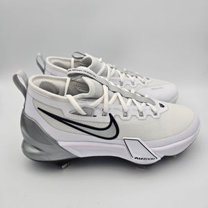 Nike Force Zoom Trout 9 Elite Metal Baseball Cleats White/Silver Mens Size 7.5