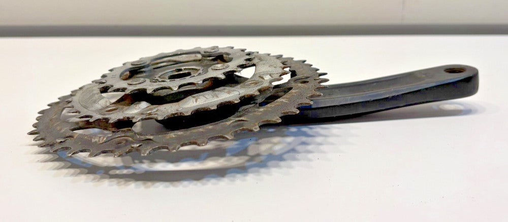 SR Suntour PFF 175mm 44/32/22 Black Aluminum Triple Crankset Steel Chainrings