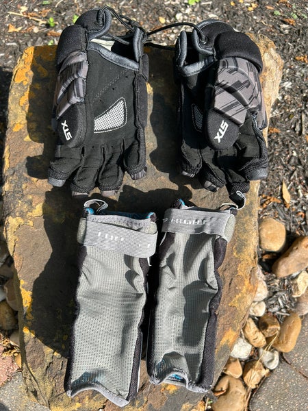 STX Stallion 75 Lacrosse Gloves Medium (Used) PLUS Maverick Charger Lacrosse Arm Pads