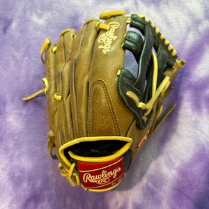 Brown Rawlings Premium Series Right Hand Throw Outfield Baseball Glove 12" (Used)