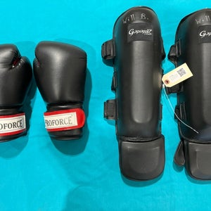 Pro Force Kick Boxing Gloves & Leg Pads (Used)