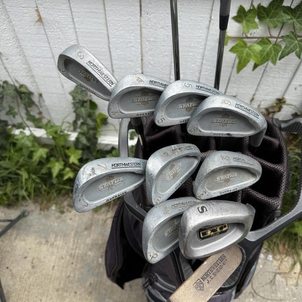 Northwestern Mens Right Handed Golf Club Complete Set With Free Golf Bag