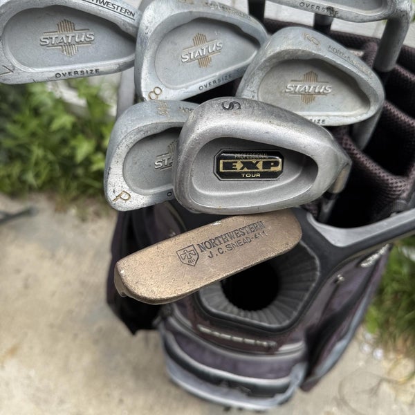 Northwestern Mens Right Handed Golf Club Complete Set With Free Golf Bag