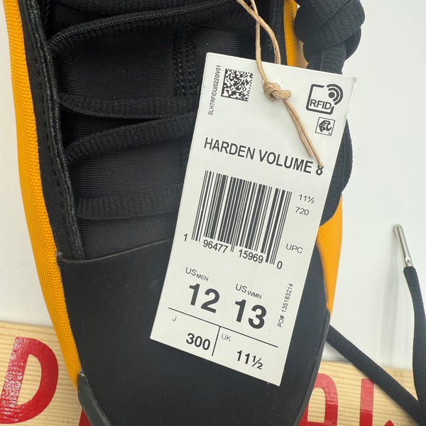 Adidas Harden Vol. 8 Basketball Shoes Black Yellow IG6589 Men's Size 12 NWT   New