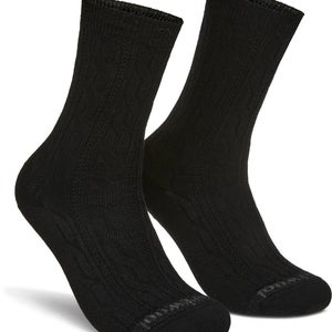 Smartwool Everyday Cable Crew Sock Unisex Medium Black Stretch Merino Wool QLW49