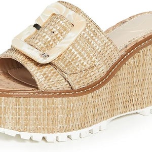 Sam Edelman Livi H5860F1251 Sandals Womens US 10.5 Dark Natural Wedge Heel PQ152