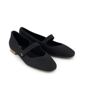 Toms Bianca 10021474 Ballet Flats Women's US 9 Black Leather Square Toe PQ64