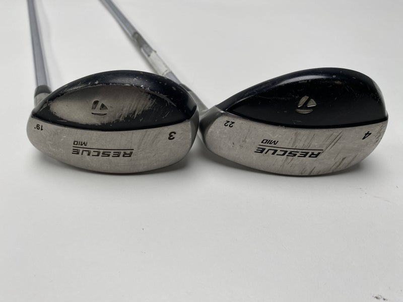 TaylorMade Rescue Mid 3 & 4 Hybrid Set 19* 22* Light Metal Stiff Steel Mens RH