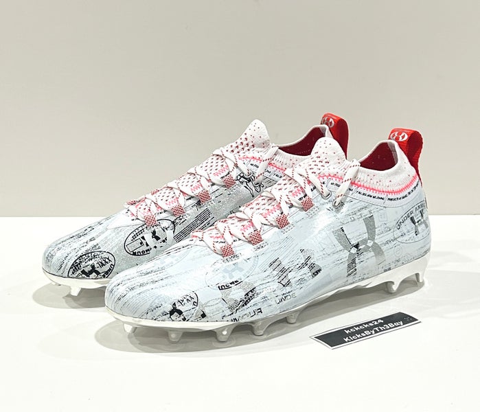 Size 14 Under Armour Spotlight MC Anniversary Football Cleats White 3024476-100
